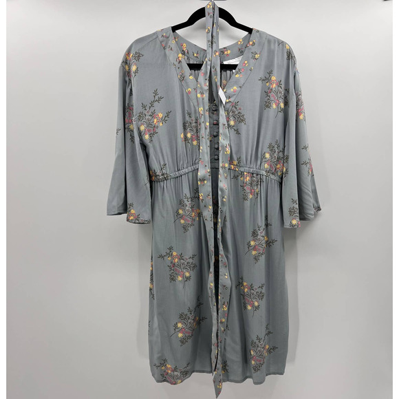 Motherhood Maternity Short Sleeve Romper Floral Fabric Tie Belt Pleated Medium - Picture 2 of 12